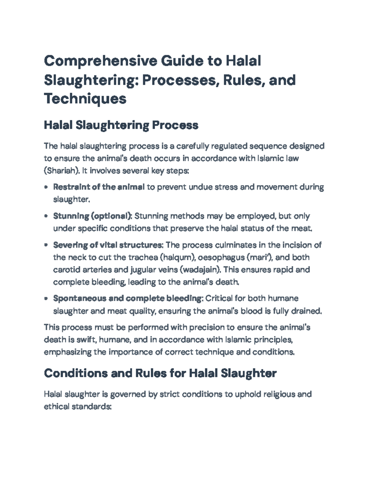 Comprehensive Guide to Halal Slaughtering Processes and Techniques ...