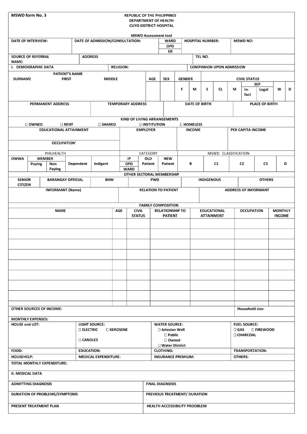 MSWD A4 WORD - MSWD Form No. 3 Assessment Tool Guide - Studocu