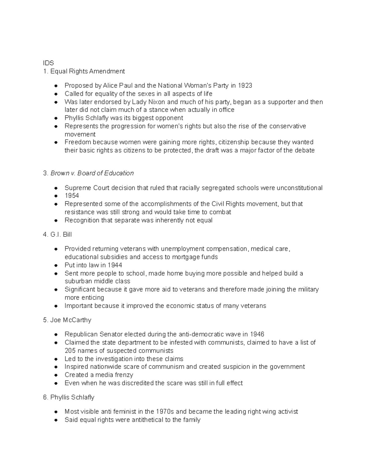 HST 102 Final Review Notes: Key Events & Figures in American History ...