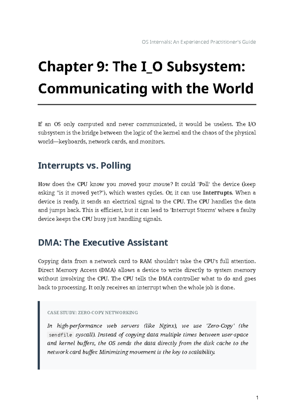 OS Internals (Chapter 9): The I/O Subsystem Explained - Studocu