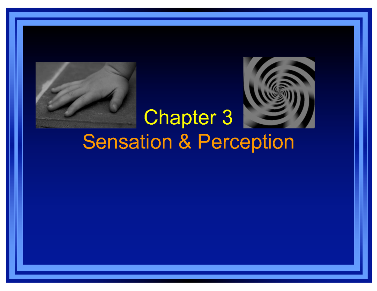 Chapter 3: Sensation & Perception Notes - Gen Psych (Prof. Calabrese ...