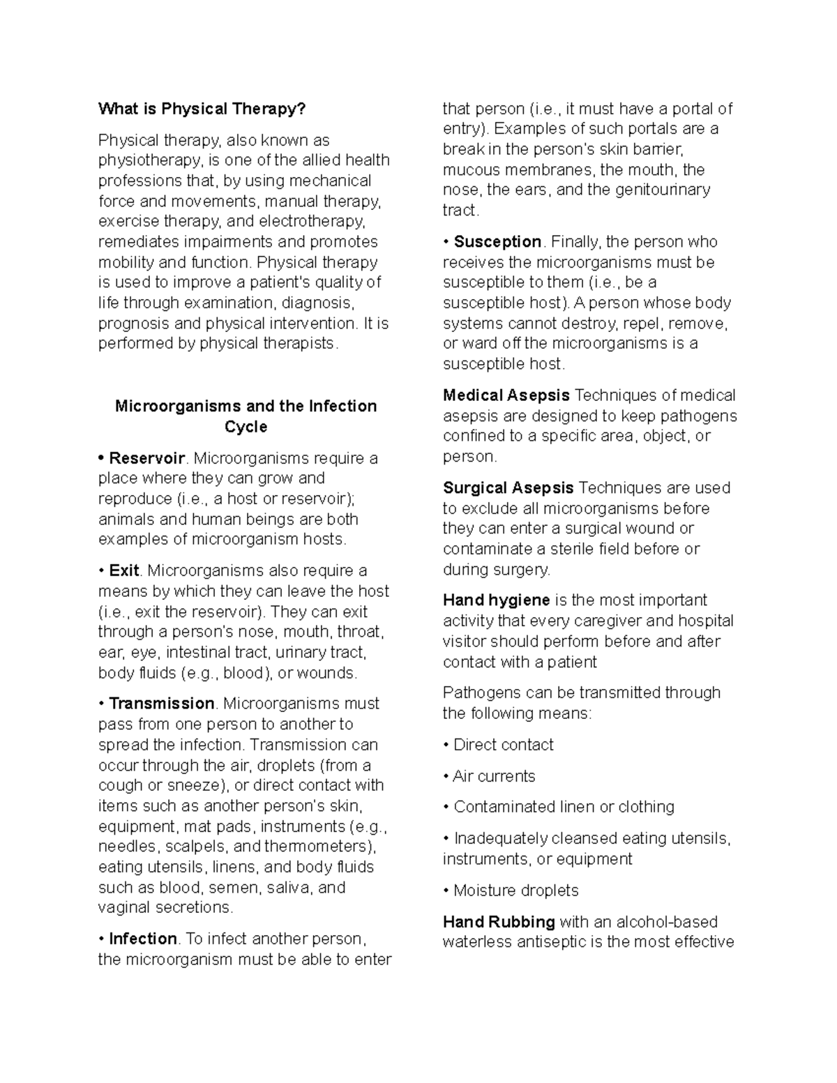 Introduction to Physical Therapy Reviewer - What is Physical Therapy ...