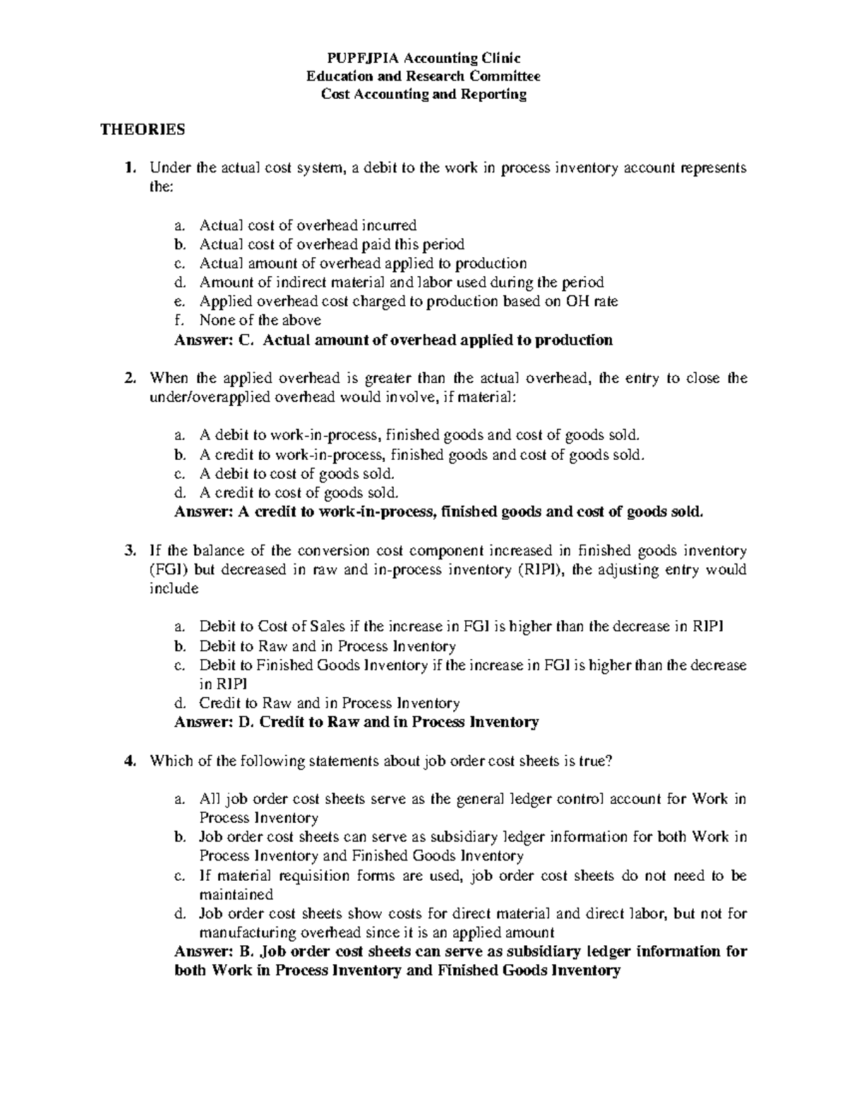 MX2122 Cost Accounting Midterm Study Guide - Studocu