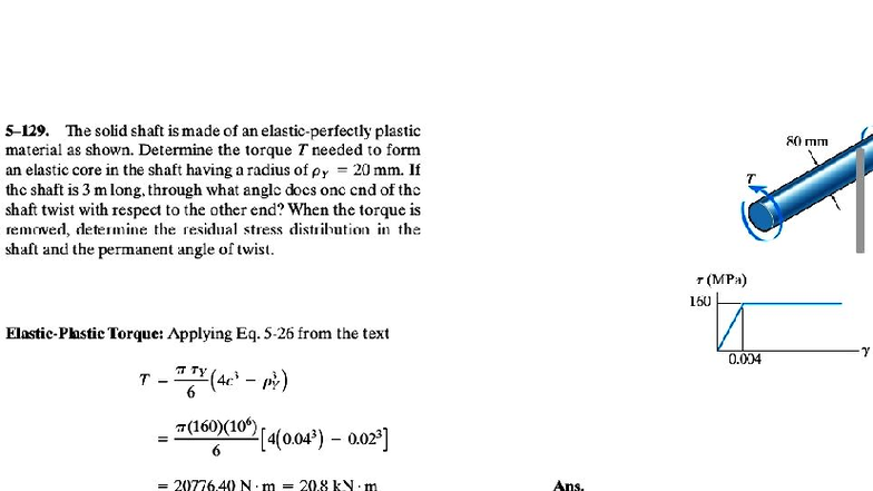 Torque and Shear Stress Analysis for Solid Shaft - ME 101 - Studocu