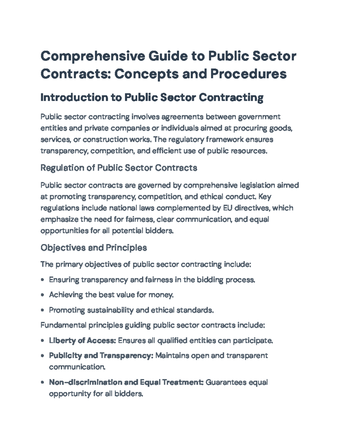 Comprehensive Guide to Public Sector Contracts: Concepts & Procedures ...