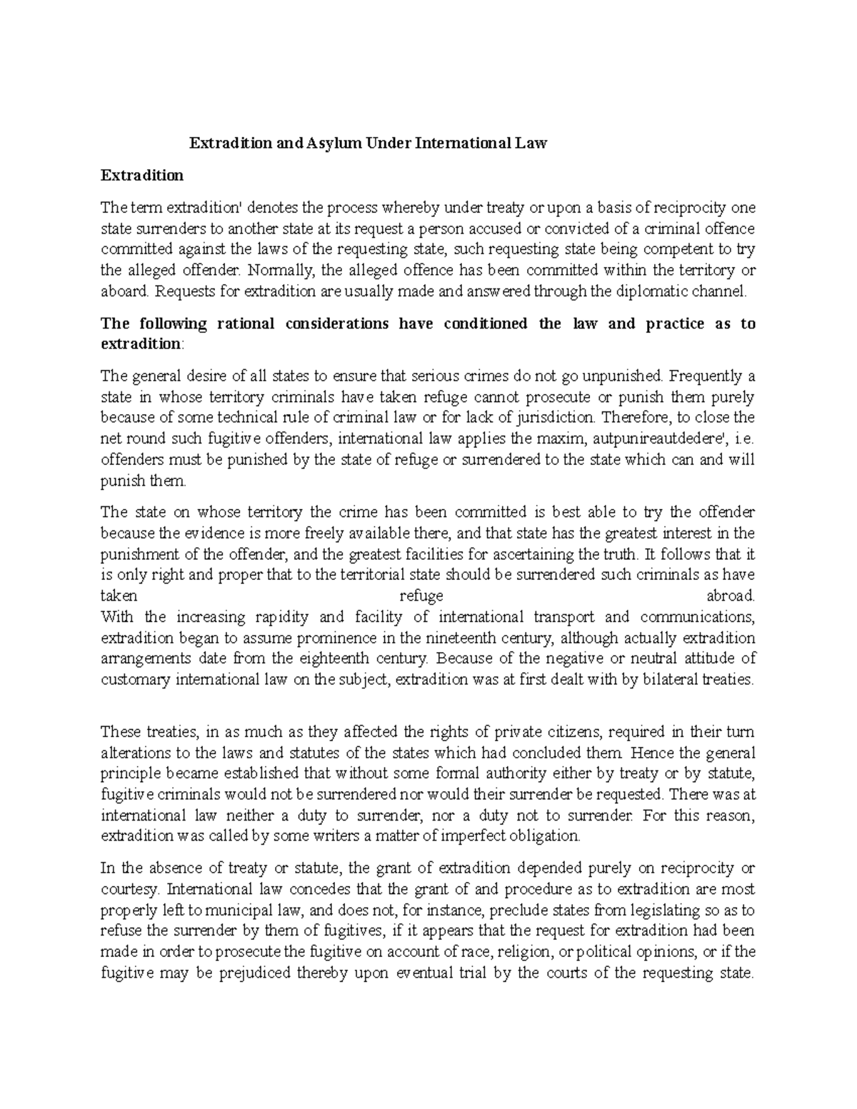 International Law: Extradition & Asylum Explained (Law 101) - Studocu