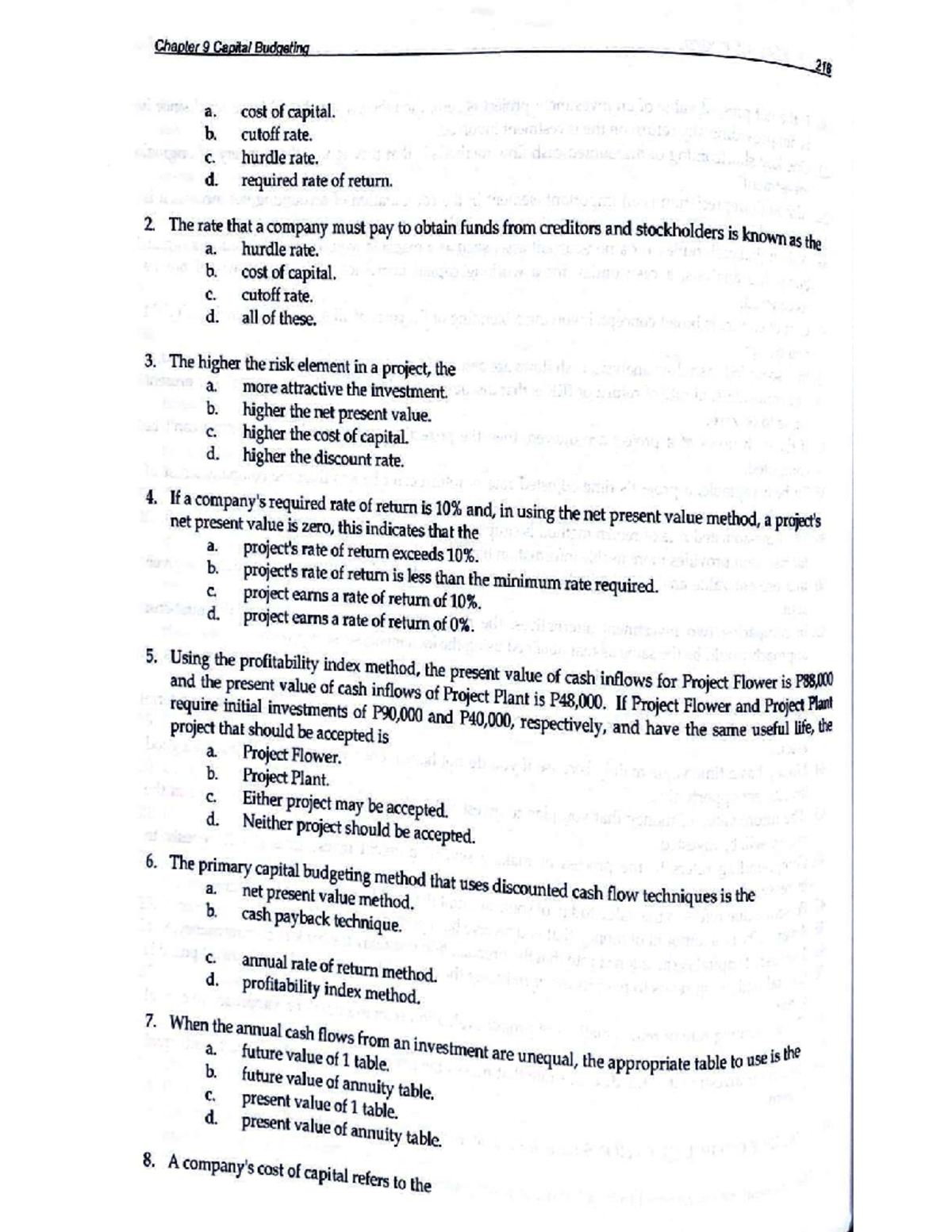 Finman Chapter 9 Capital Budgeting - Key Questions & Answers - Studocu