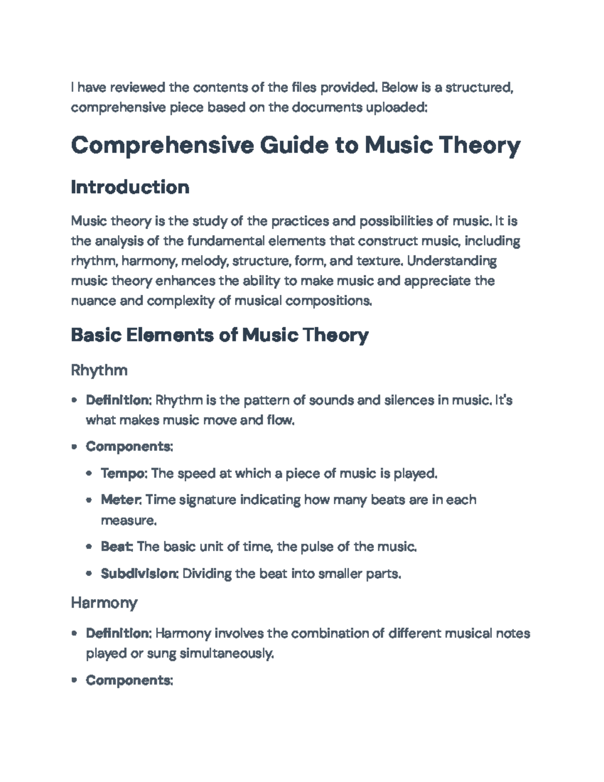 Comprehensive Guide to Music Theory: Fundamentals and Applications - I ...