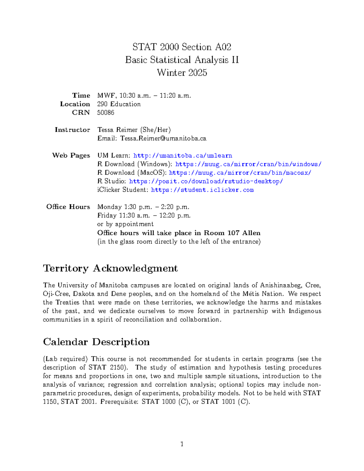 Stat 2000 W25 outline for basic statistical analysis II - Studocu