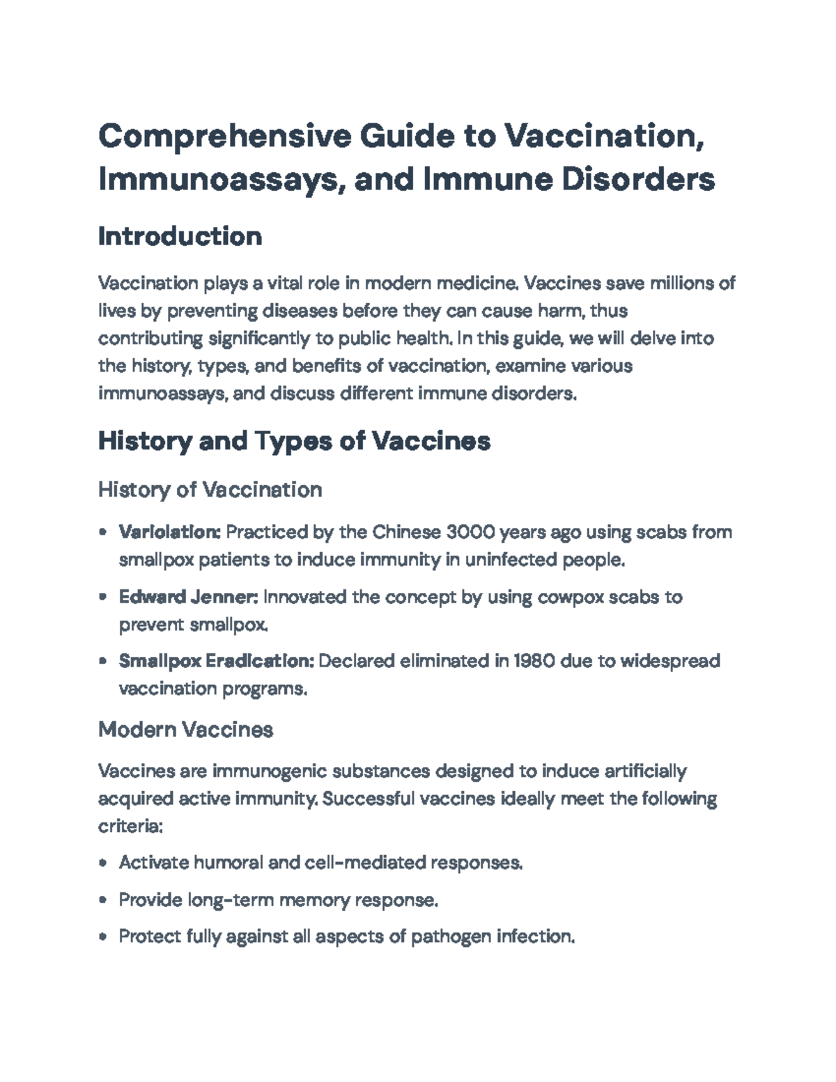 Comprehensive Guide to Vaccination, Immunoassays, and Immune Disorders ...