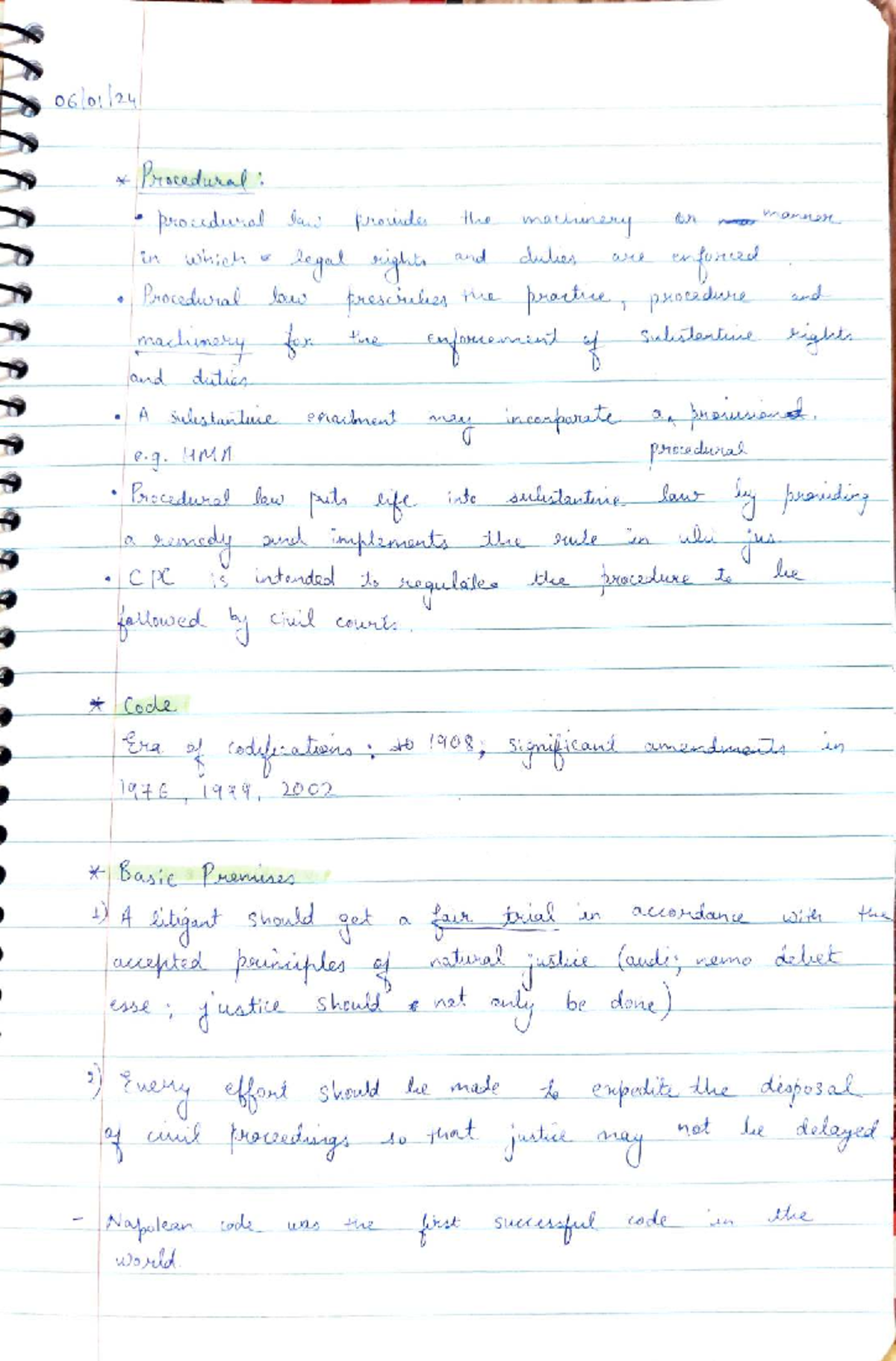 CPC1 - Comprehensive Notes on Procedural Law and Judicial Principles ...