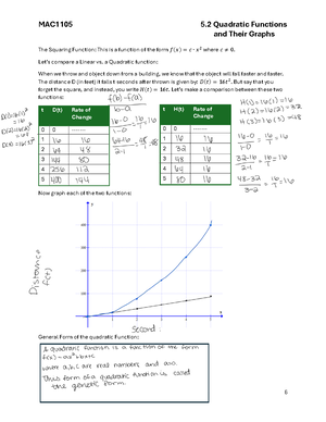 MAC1105 Final Exam Notes: Rational Functions (6.6) - MAC1105 6 Rational ...