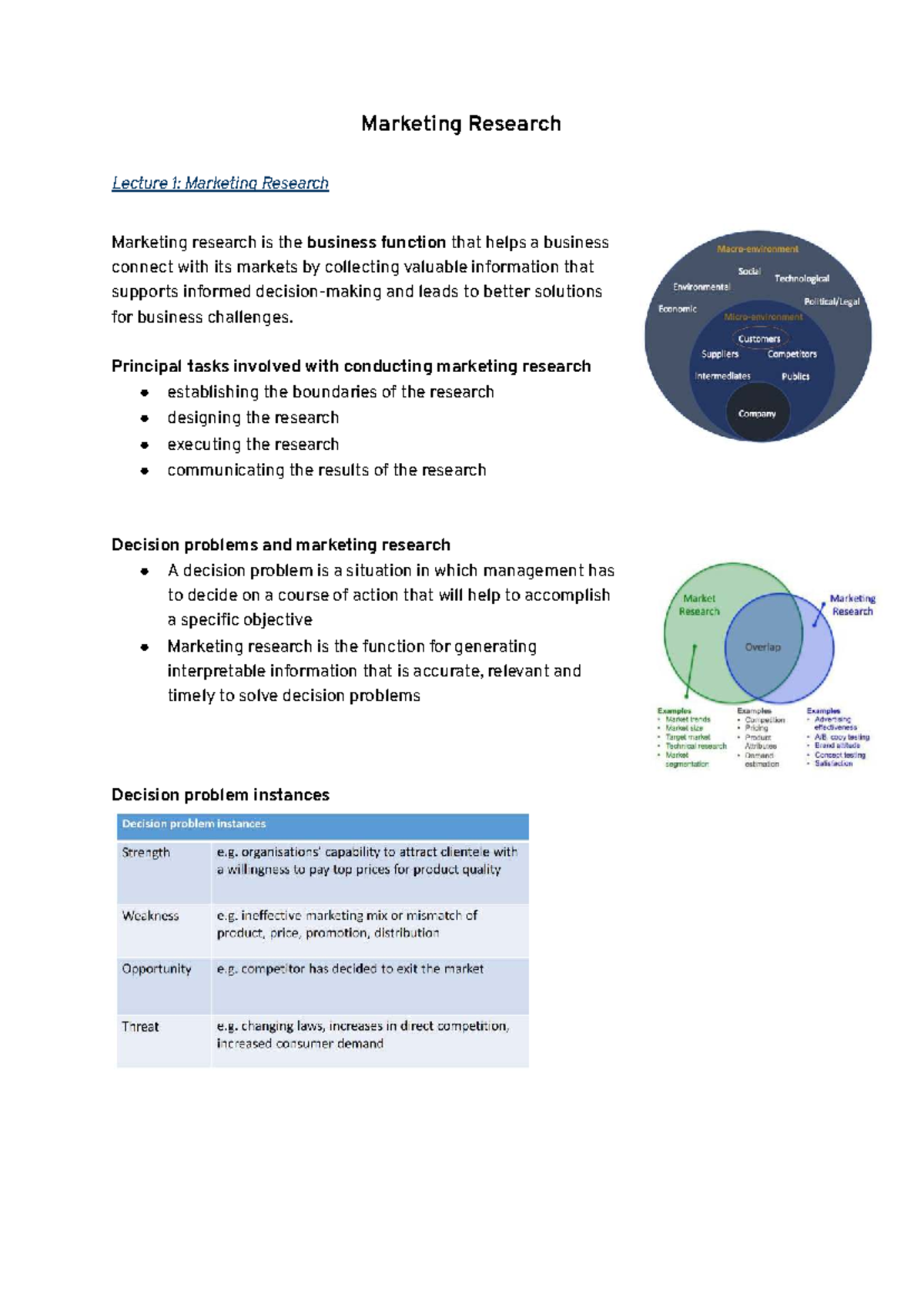 Marketing Research Lecture 1: Key Concepts and Methods - Studocu