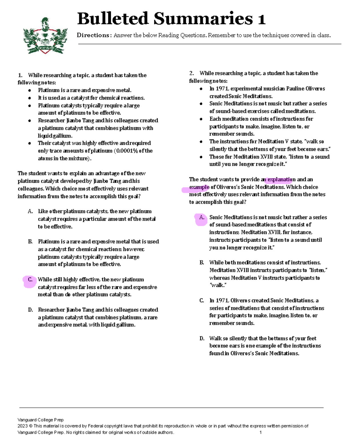 Pk-Bulleted Summary 1: Key Reading Questions and Answers - Studocu