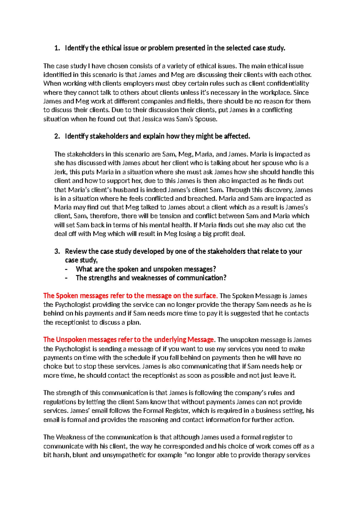 COM10003 - Ethical Issues Analysis in Case Study Assignment 1 - Studocu