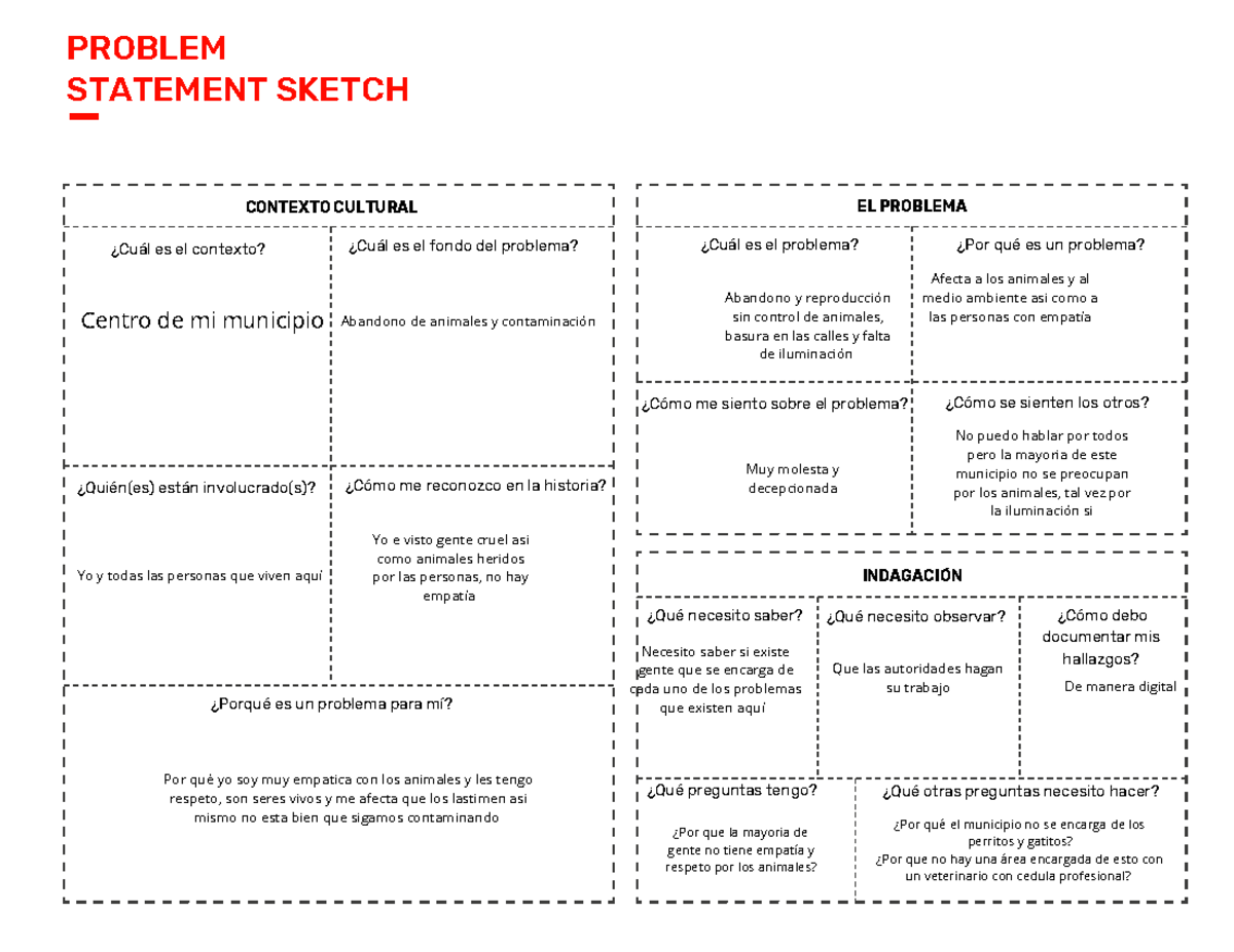 Toolkit Problem Statement Sketch ED - PROBLEM STATEMENT SKETCH ¿Quién ...
