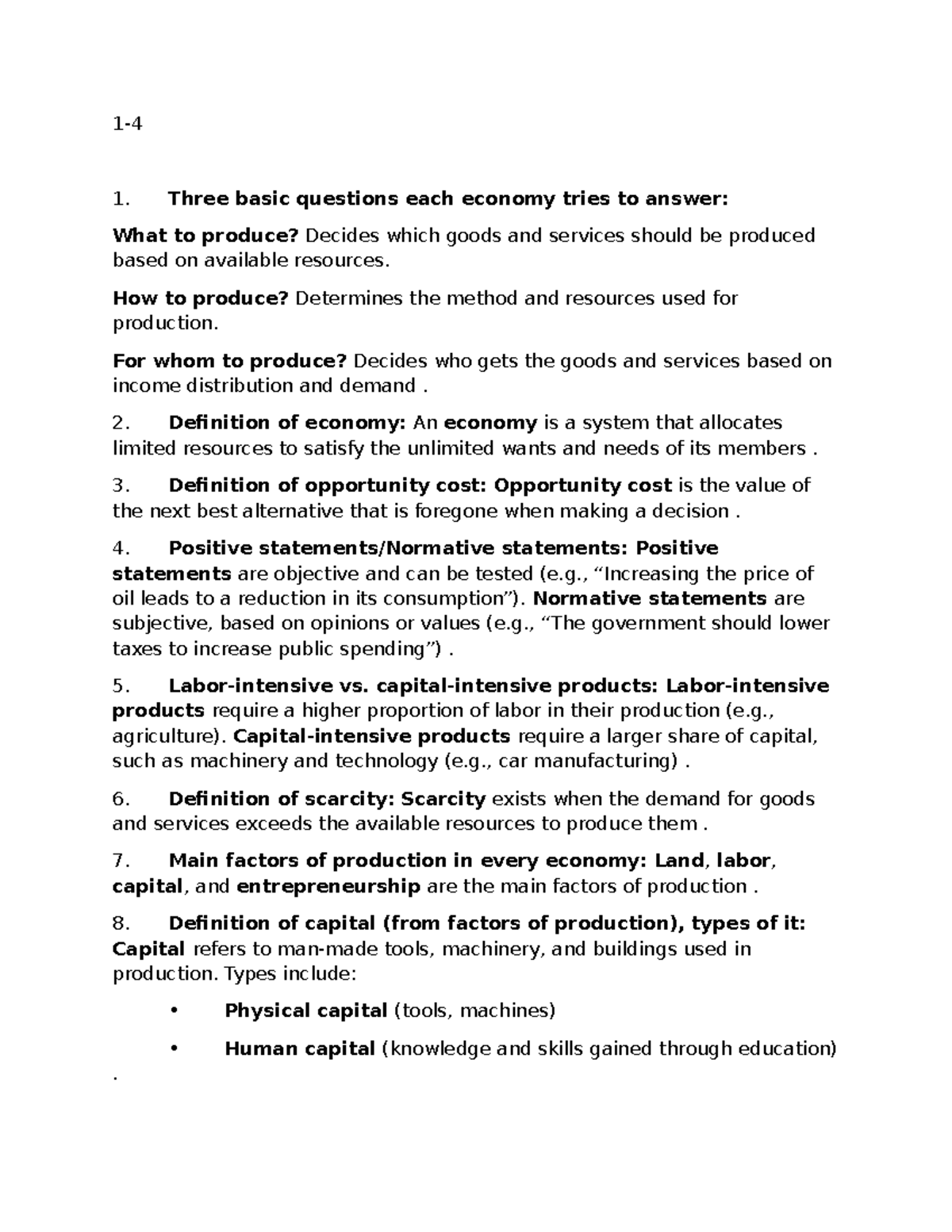 Microeconomics Test Review: Key Concepts and Definitions - Studocu