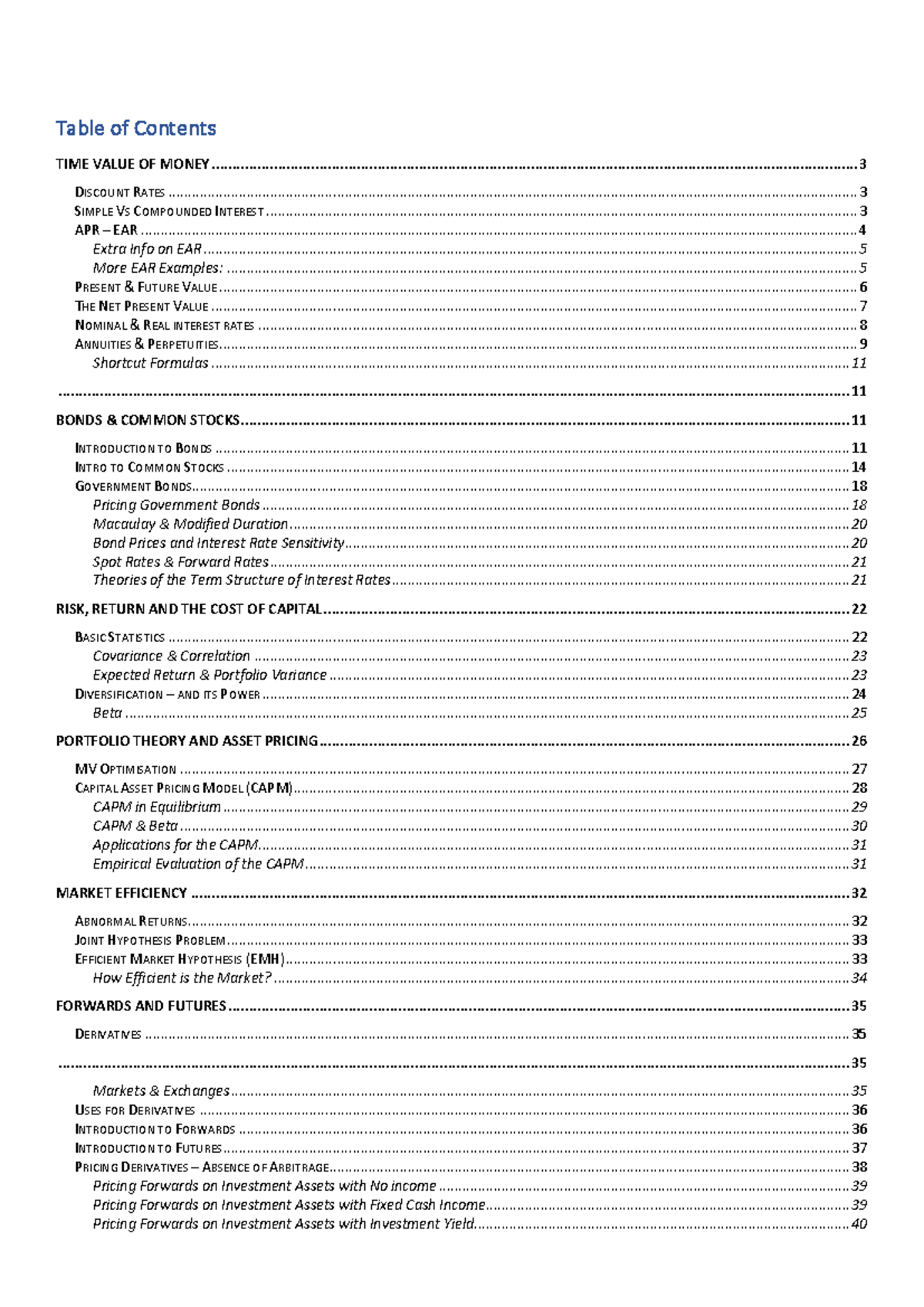 FM212 Final Exam Recap on Finance Concepts and Theories - Studocu