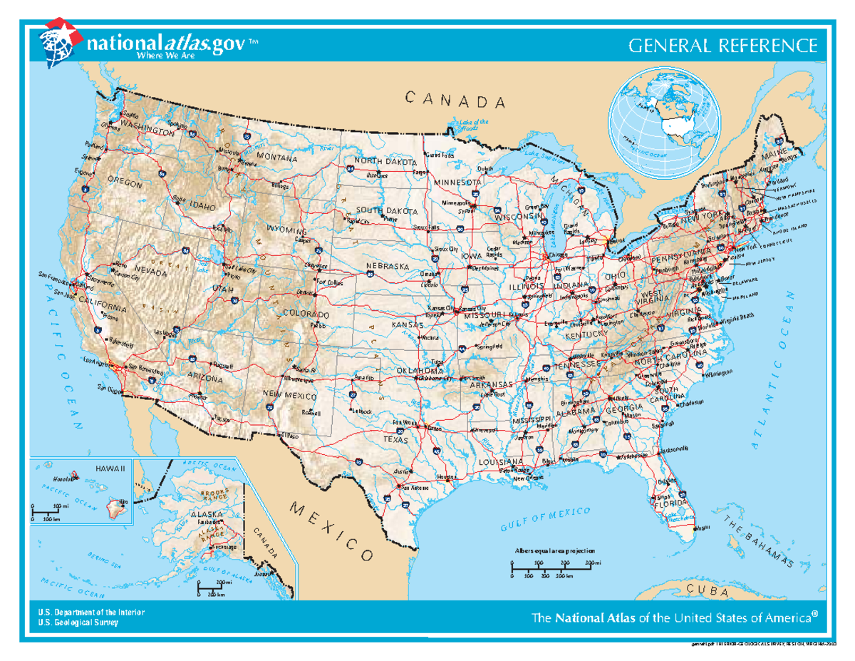 US General Reference Map (2003) - National Atlas Overview - Studocu