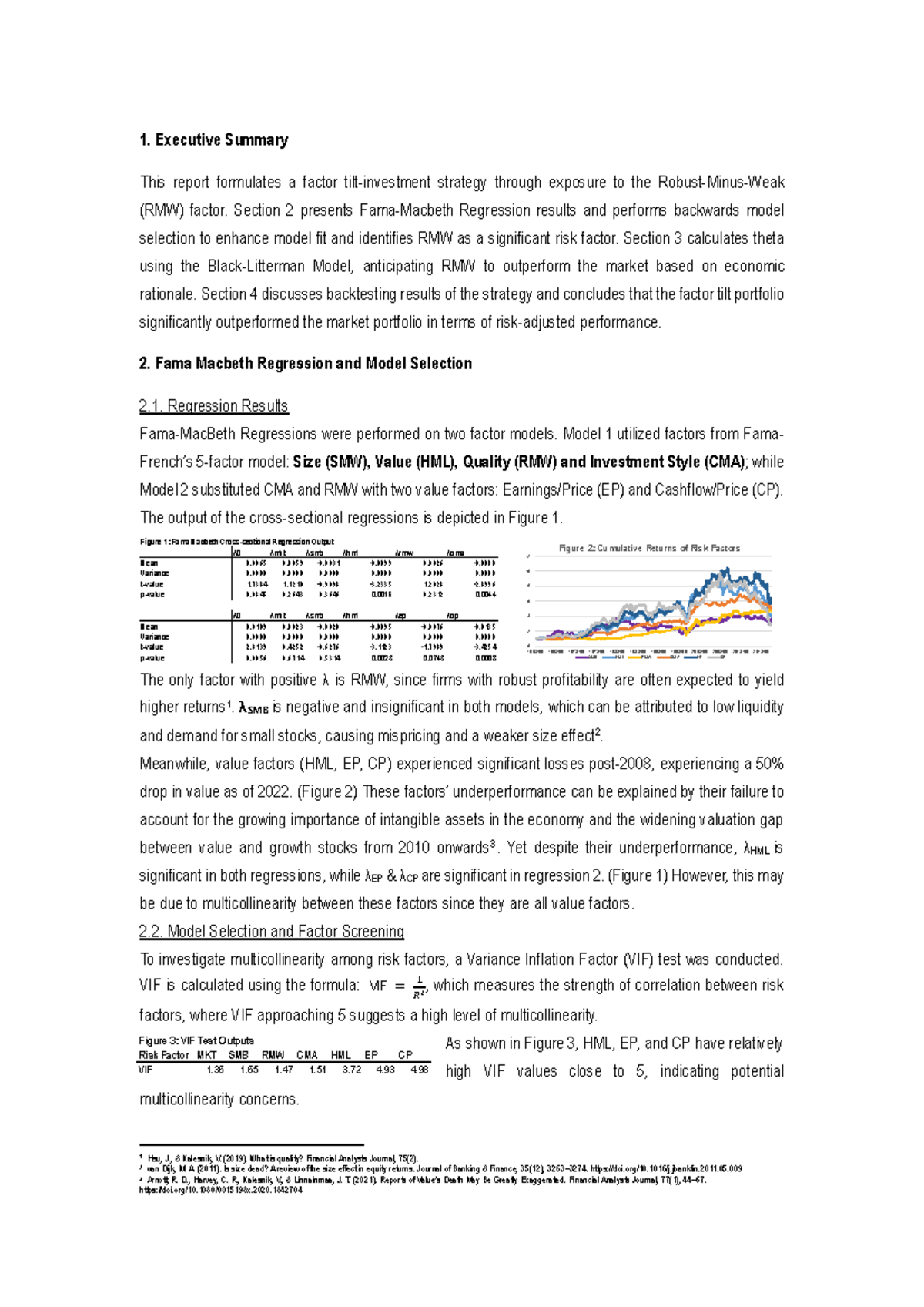 FIN 301: Assignment 2 - Factor Tilt-Investment Strategy Analysis - Studocu