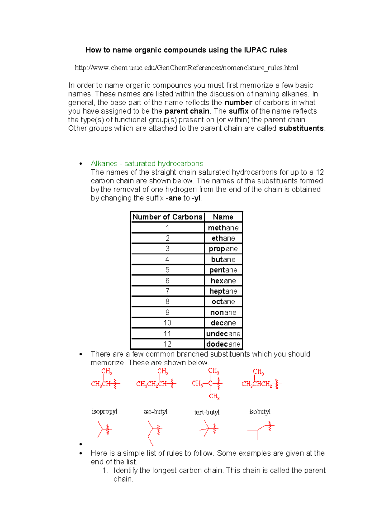 IUPAC Organic Compounds Naming Rules: A Comprehensive Guide - Studocu
