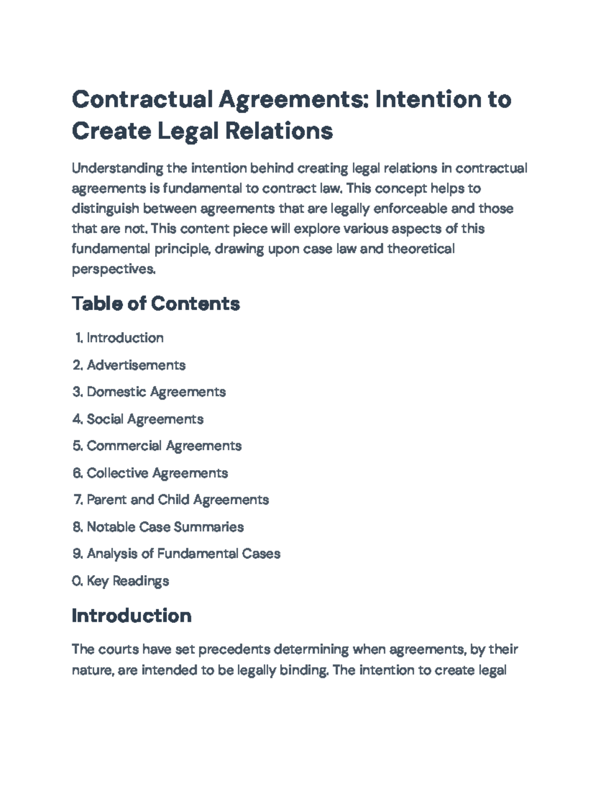 Understanding Intention to Create Legal Relations in Contract Law ...