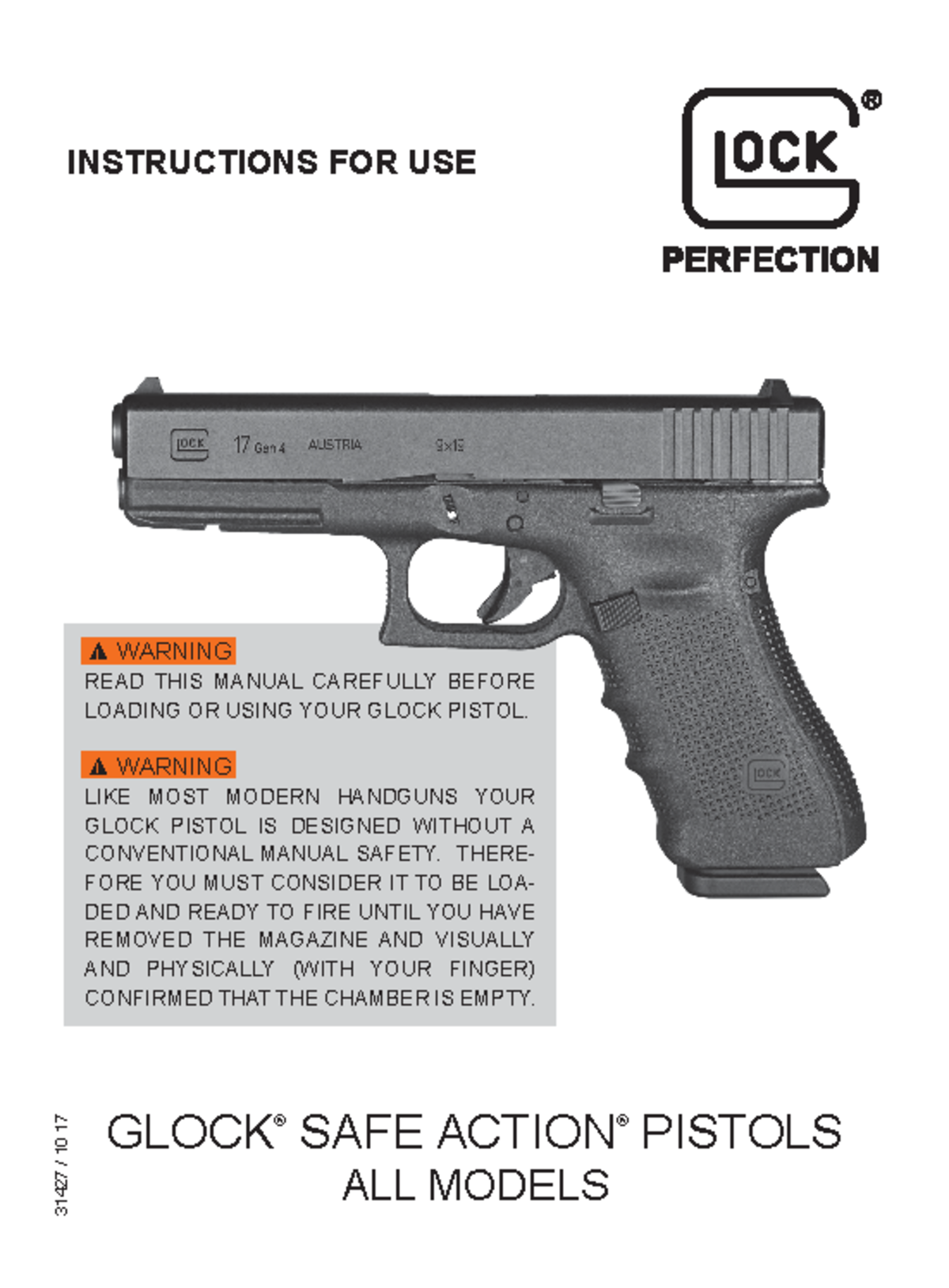 GLOCK Safe Action Pistols - Instructions for Use EN 22012 018 - Studocu