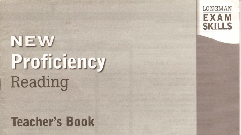New Proficiency Reading: Cambridge Proficiency Exam Skills Guide - Studocu