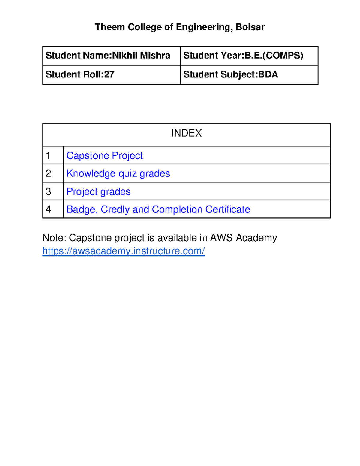 BDA Capstone Project: Big Data Analytics Assignment Notes - Studocu