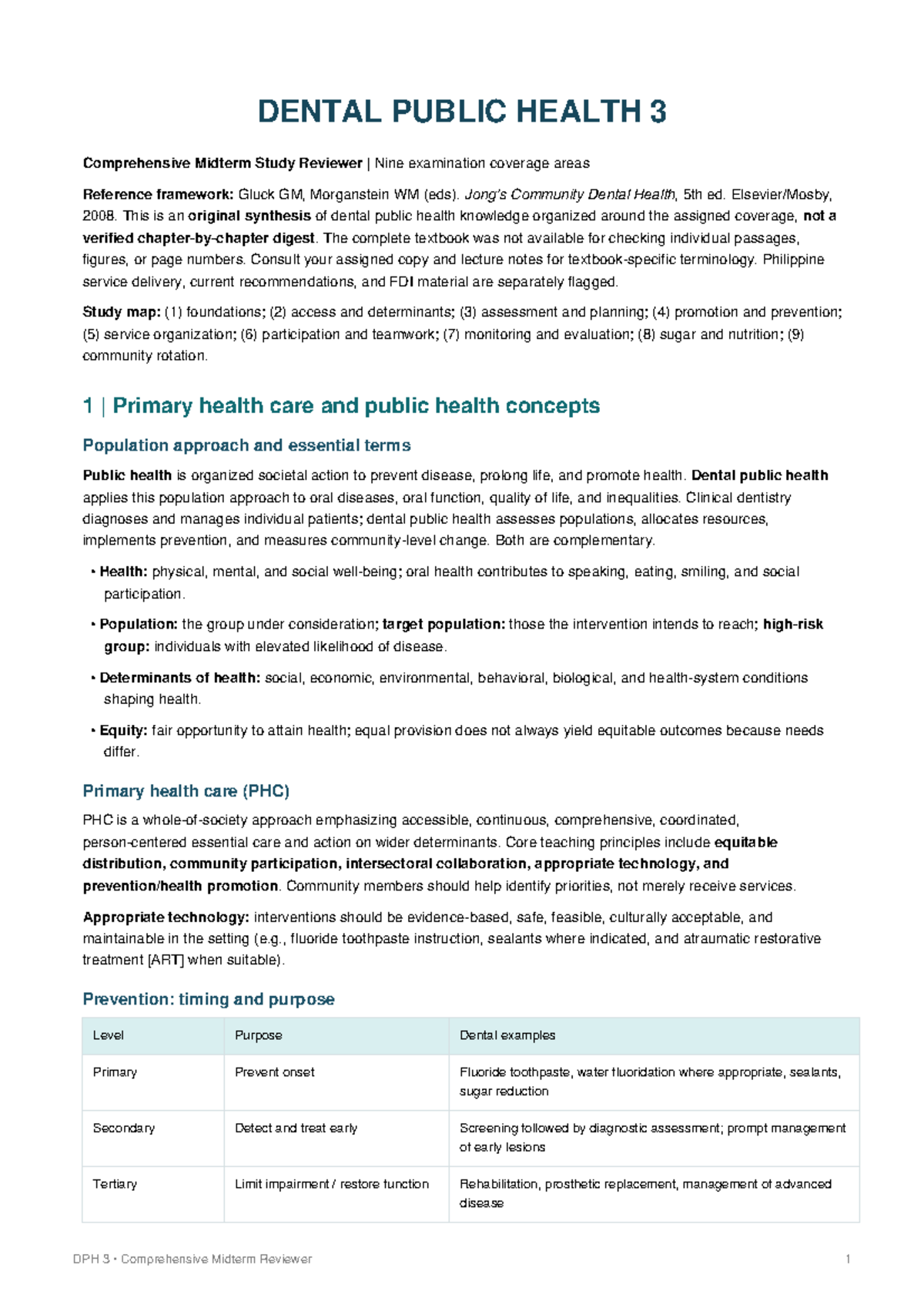 DPH 3 Comprehensive Midterm Study Reviewer: Key Concepts & Strategies ...
