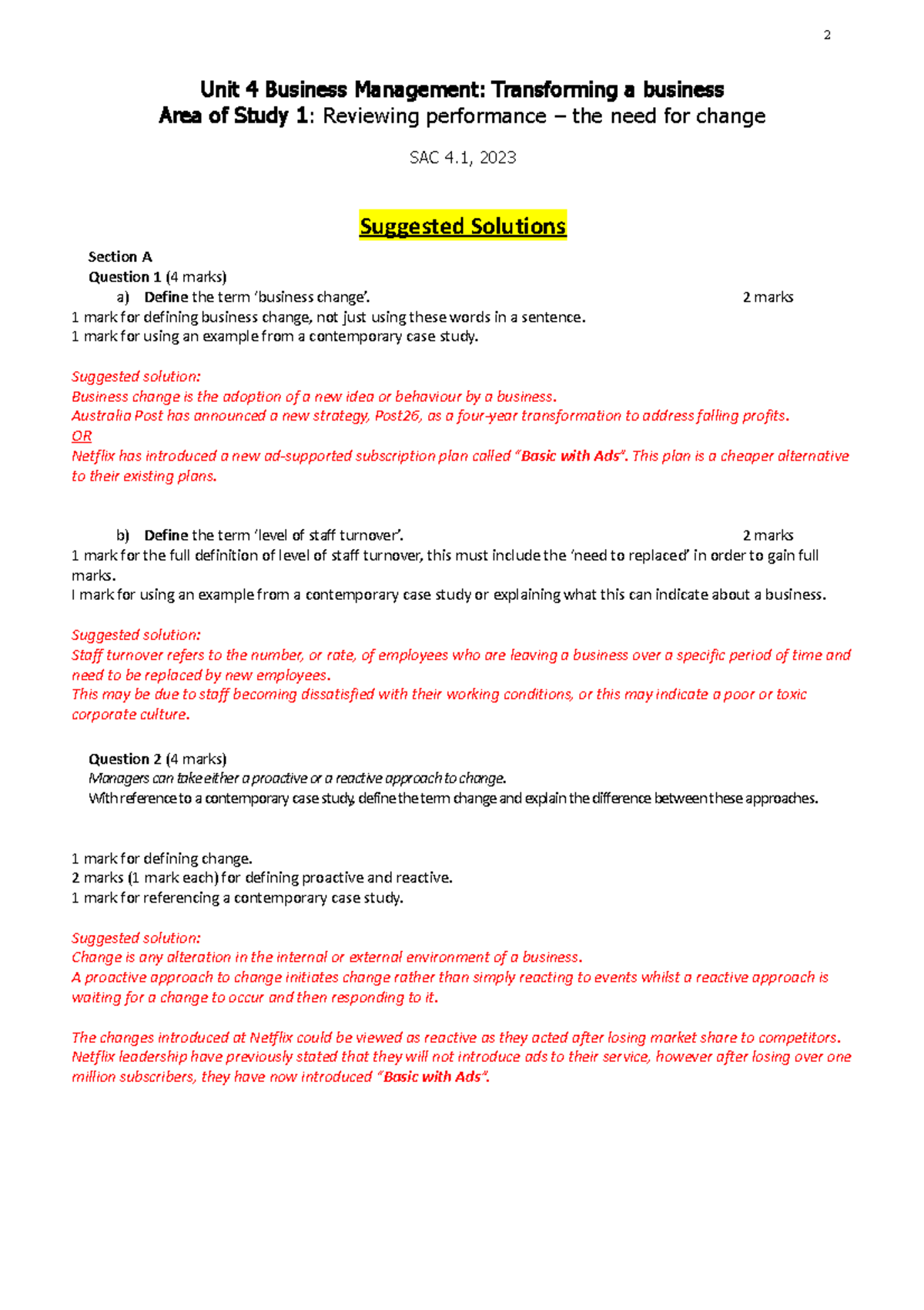 Unit 4 AOS 1 SAC 4.1 2023 Final Draft Solutions and Analysis - Studocu