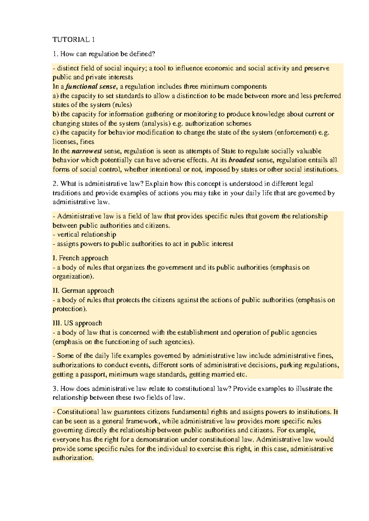 Admin Law Tutorials: Key Concepts and Regulatory Frameworks - Studeersnel