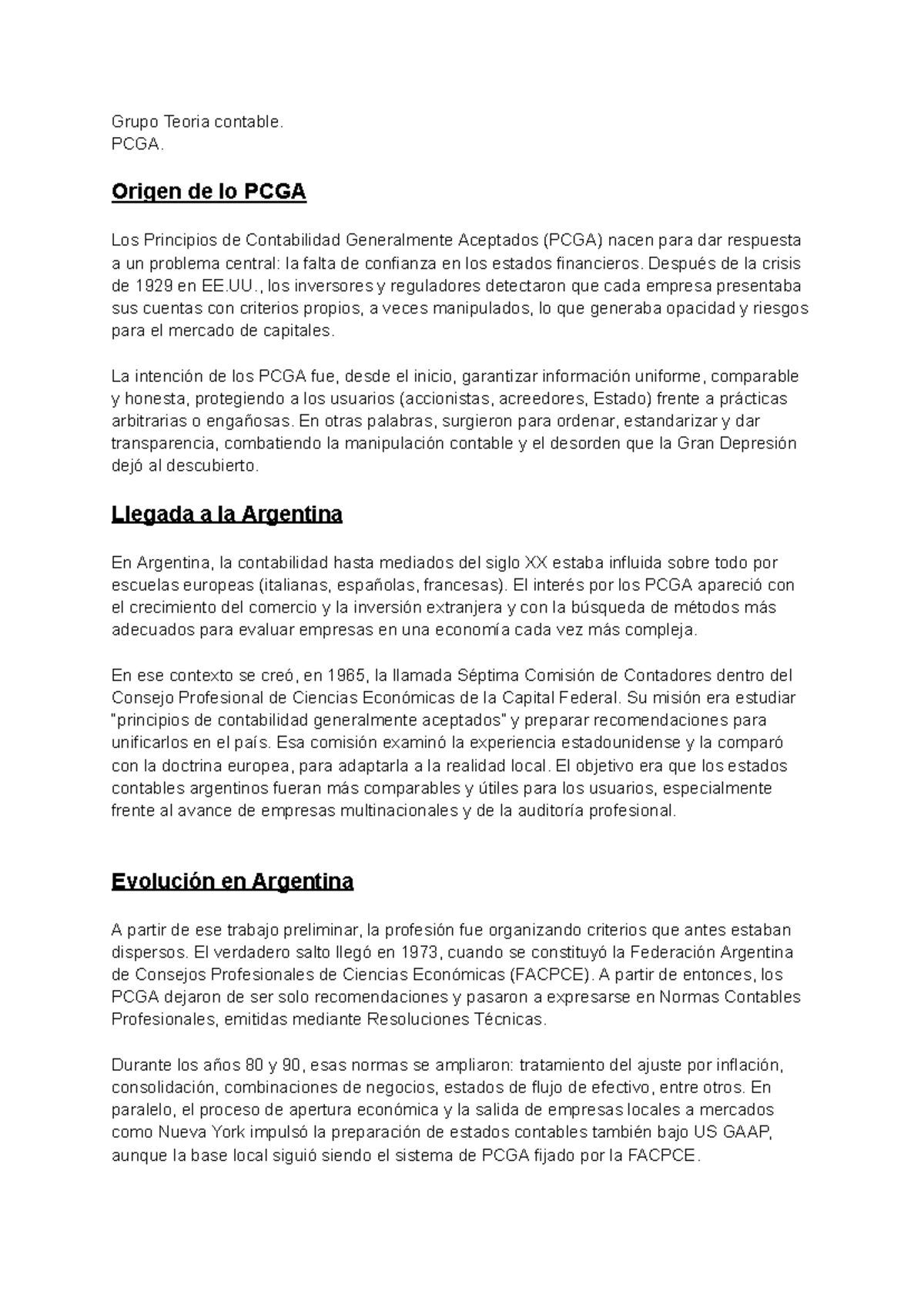 PCGA - Resumen de los Principios de Contabilidad Generalmente Aceptados ...