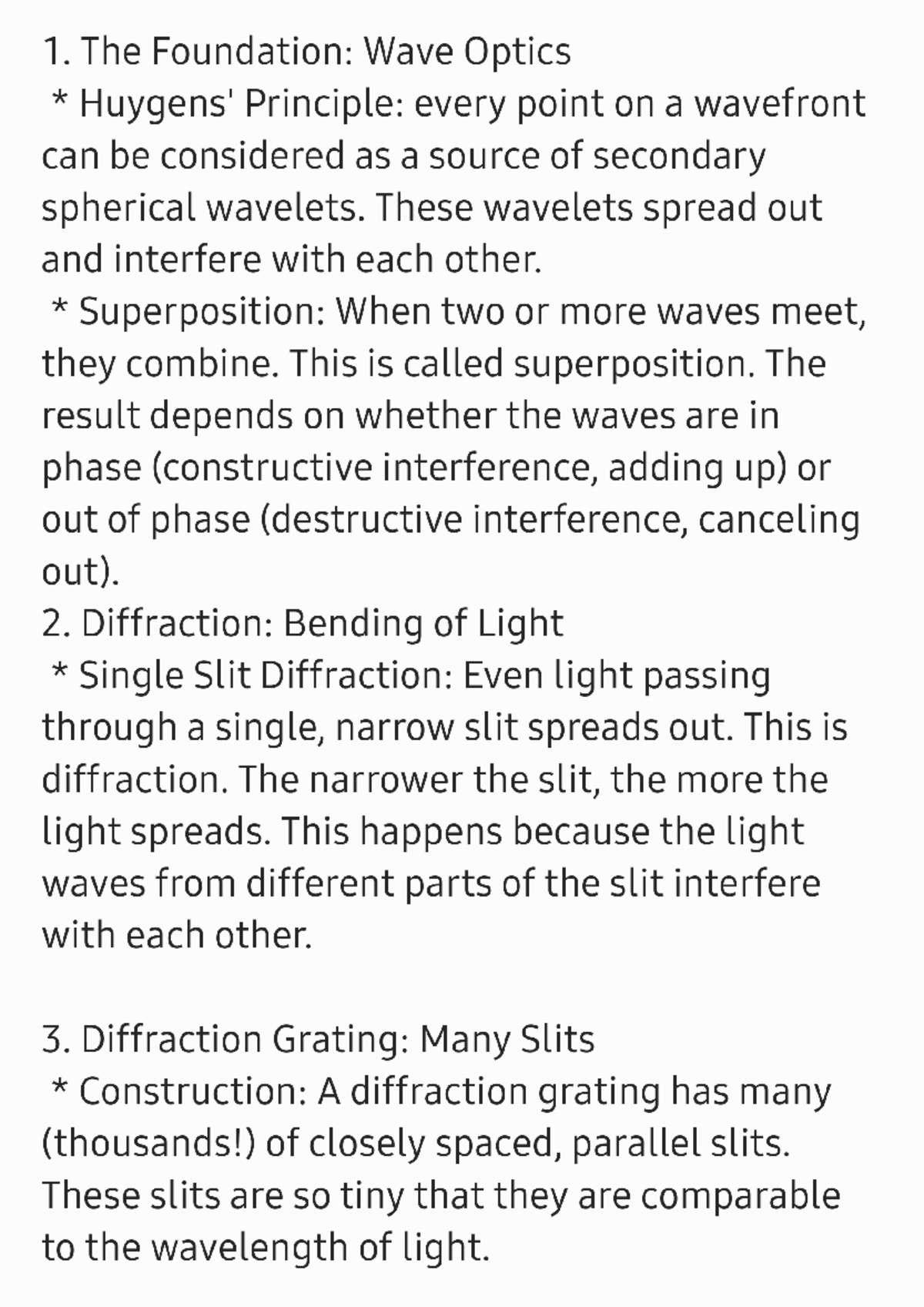 Diffraction Grating: Unit 2 Notes for IAS Physics - Studocu