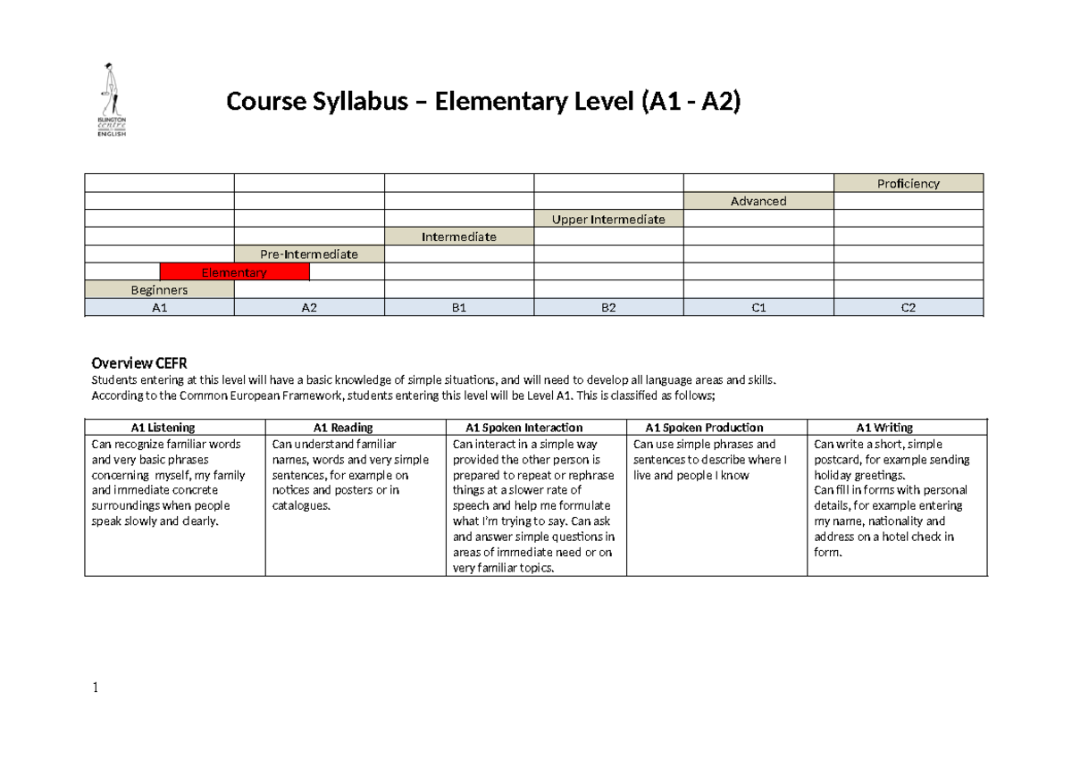 2 English Course Elementary - Proficiency Advanced Upper Intermediate ...