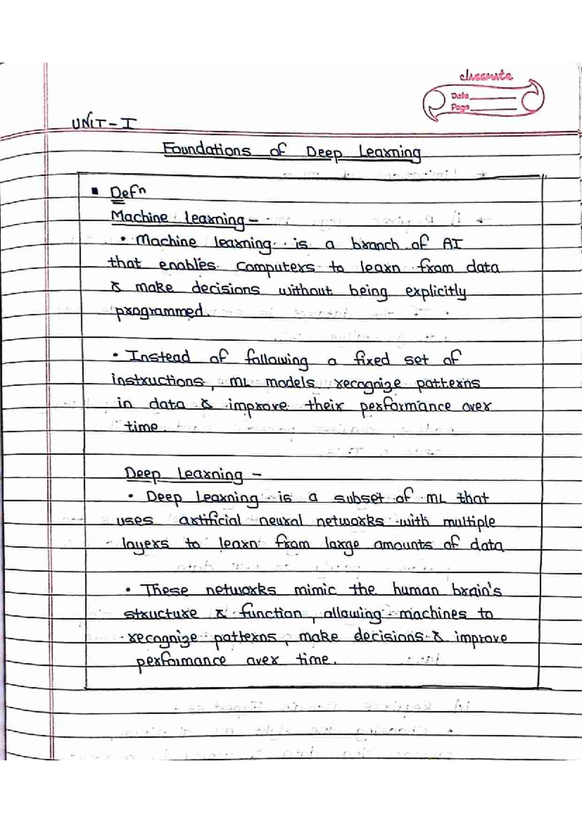 Deep Learning Notes Cs101 Foundations Techniques And Challenges