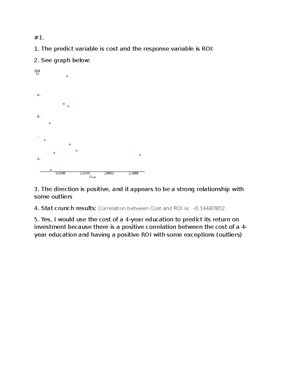 Math Lab 1 - Summary of Correlation & Regression Analysis - Studocu