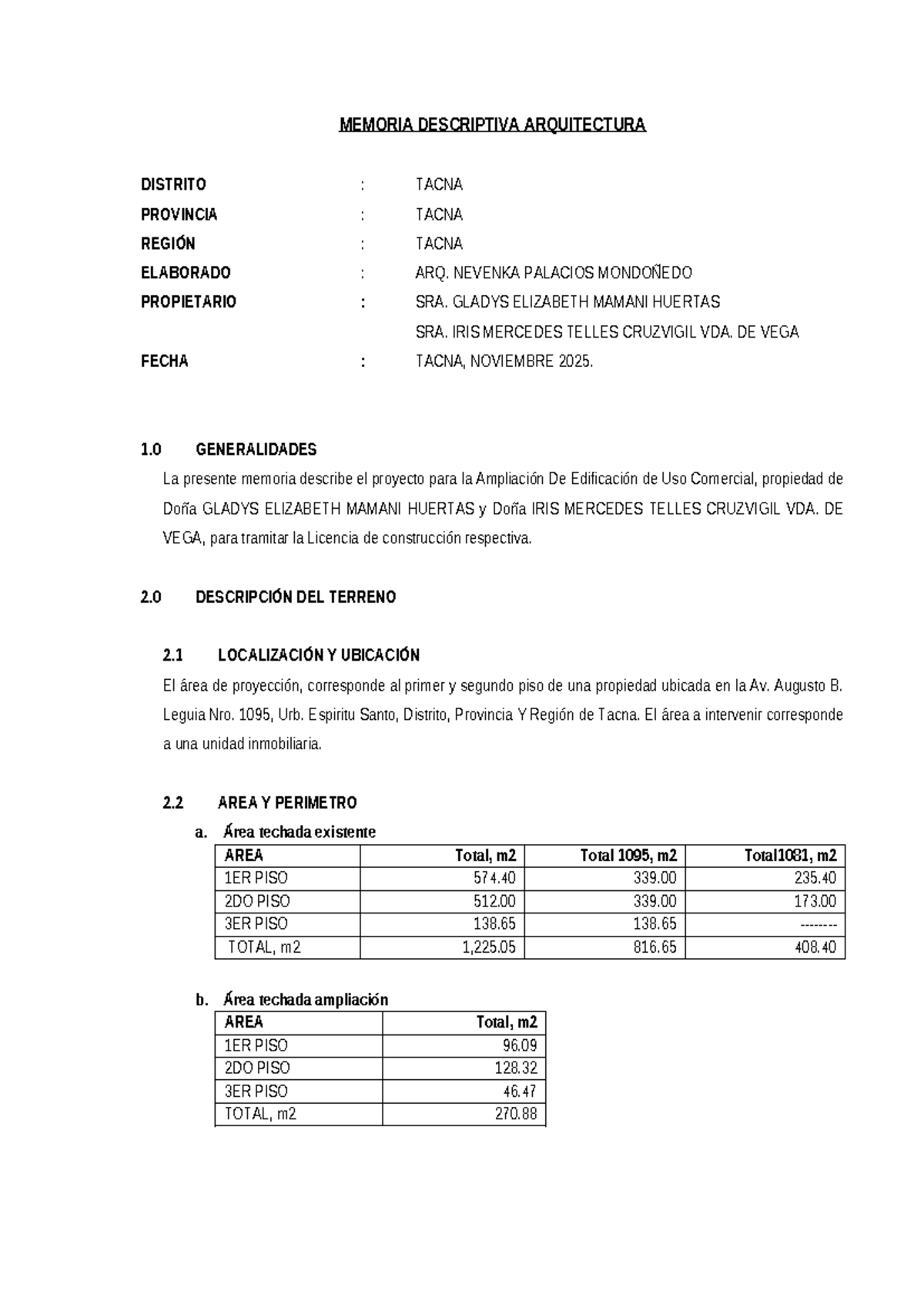 memoria-descriptiva-de-ampliaci-n-comercial-en-tacna-studocu