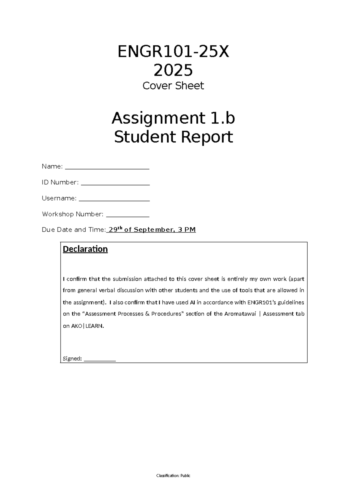 2025 ENGR101 Assignment 1b Report Template and Guidelines - Studocu