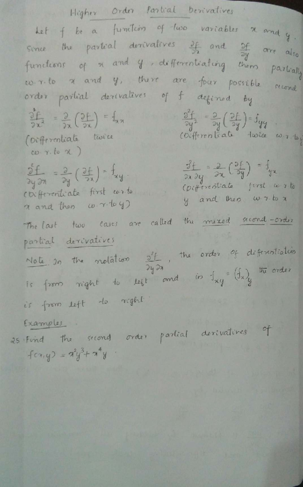 MAT 101 - Notes on Partial Derivatives and Higher Order Variables - Studocu