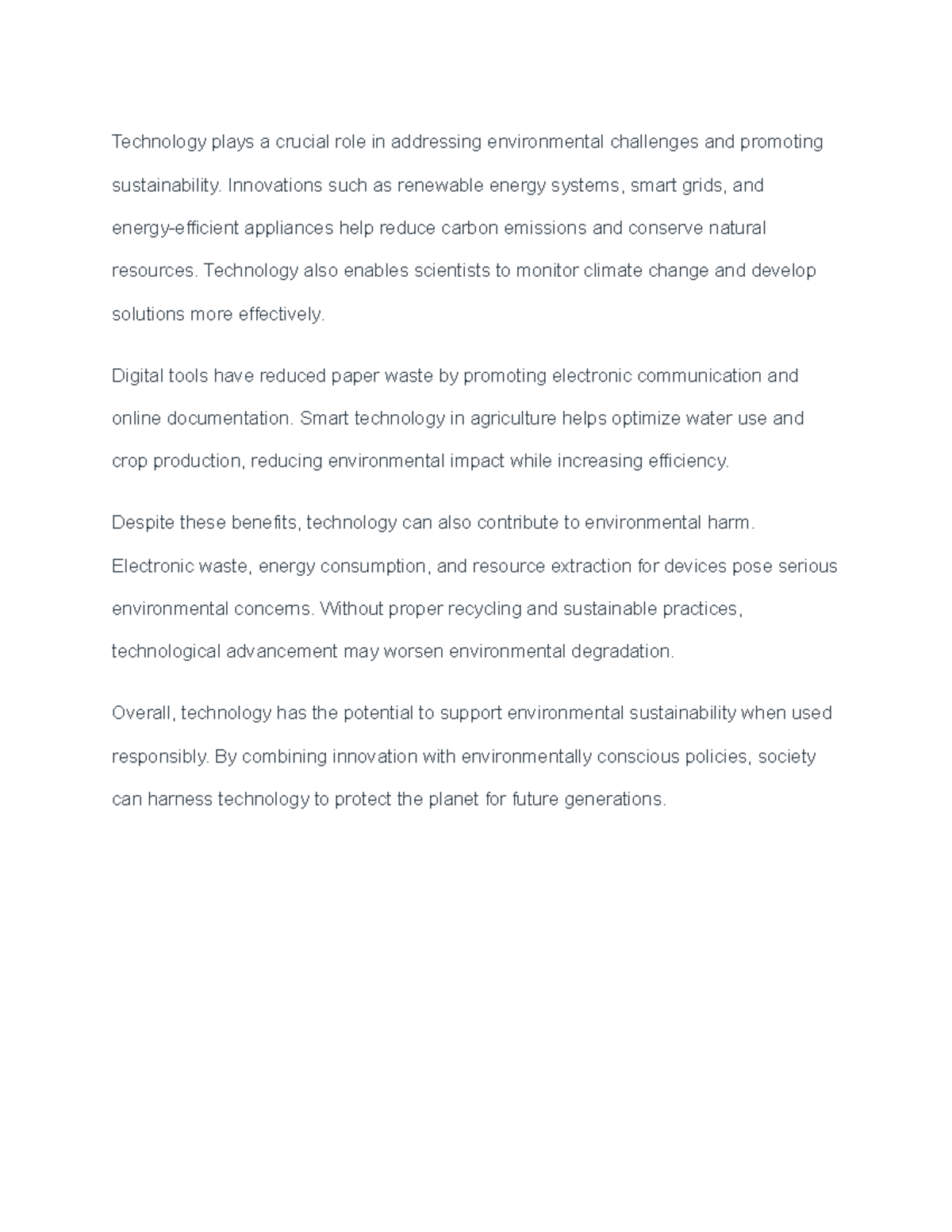The Effect of Technology on Environmental Sustainability: Innovations ...