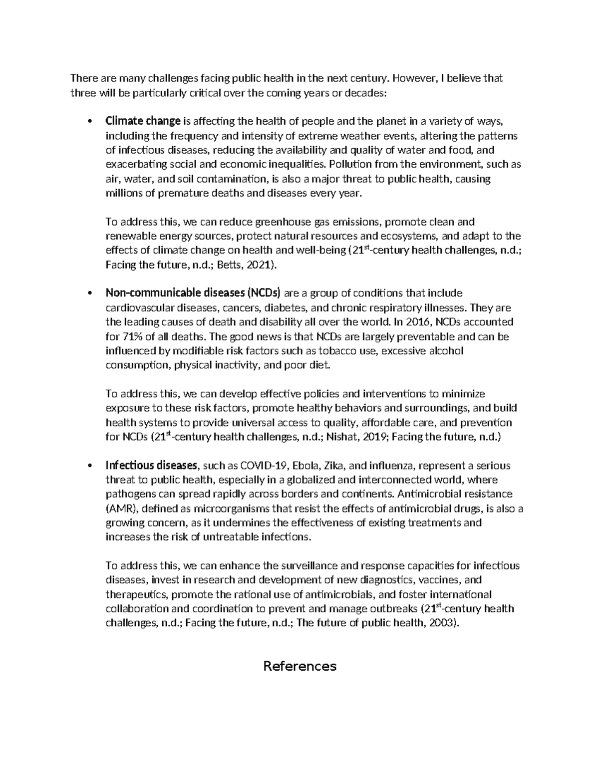 Public Health Challenges in the 21st Century: Key Issues and Solutions ...