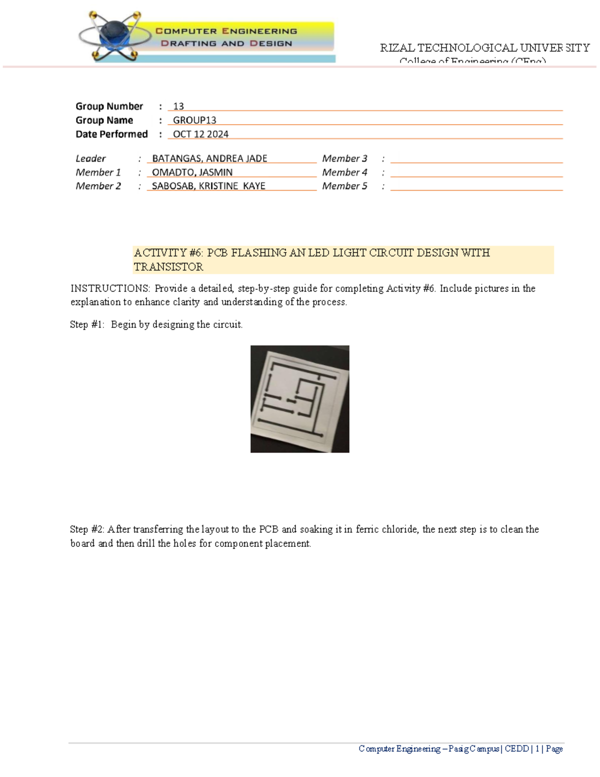 CEDD Activity 6: PCB Flashing an LED Circuit Design Guide - Studocu