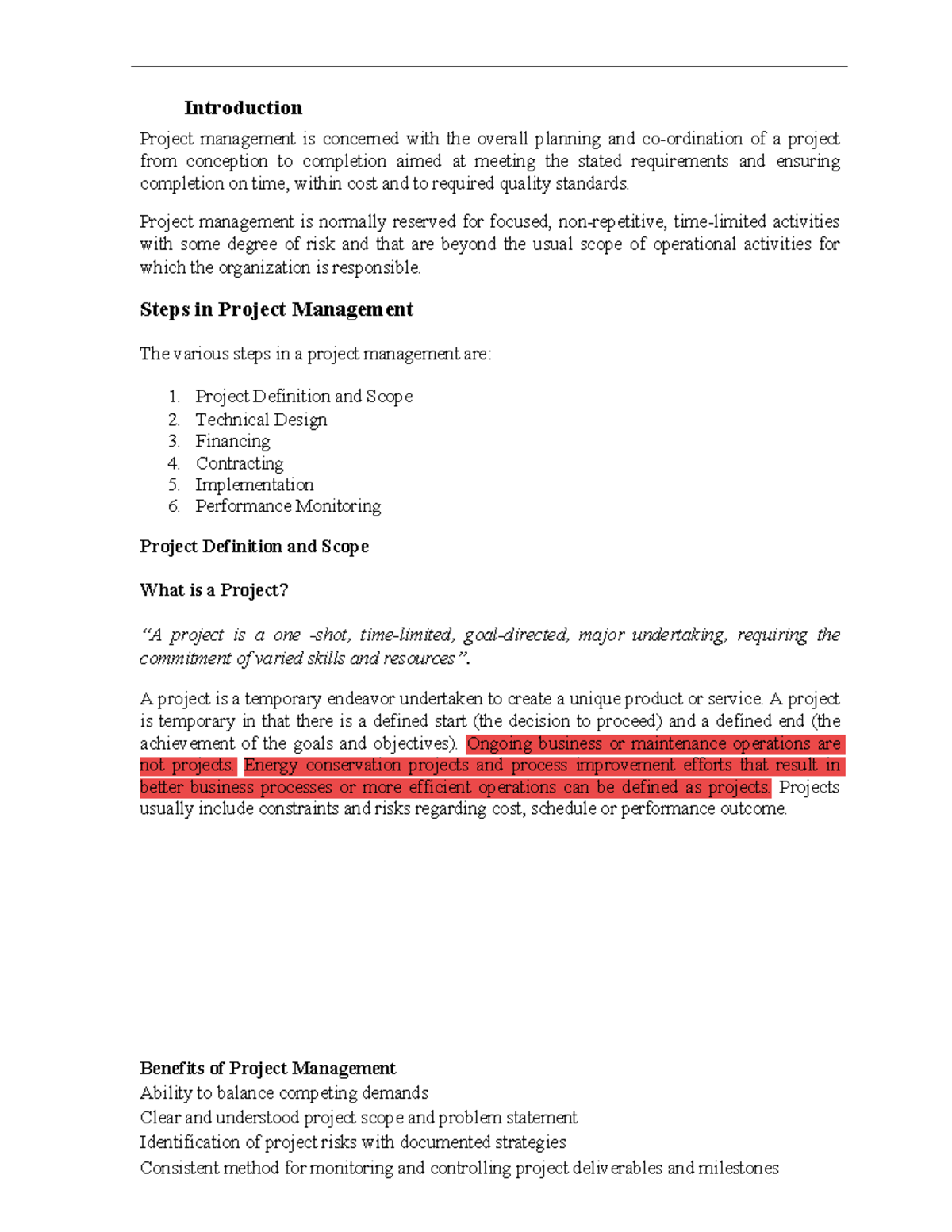 Unit 1: Comprehensive Overview of Project Management Principles - Studocu