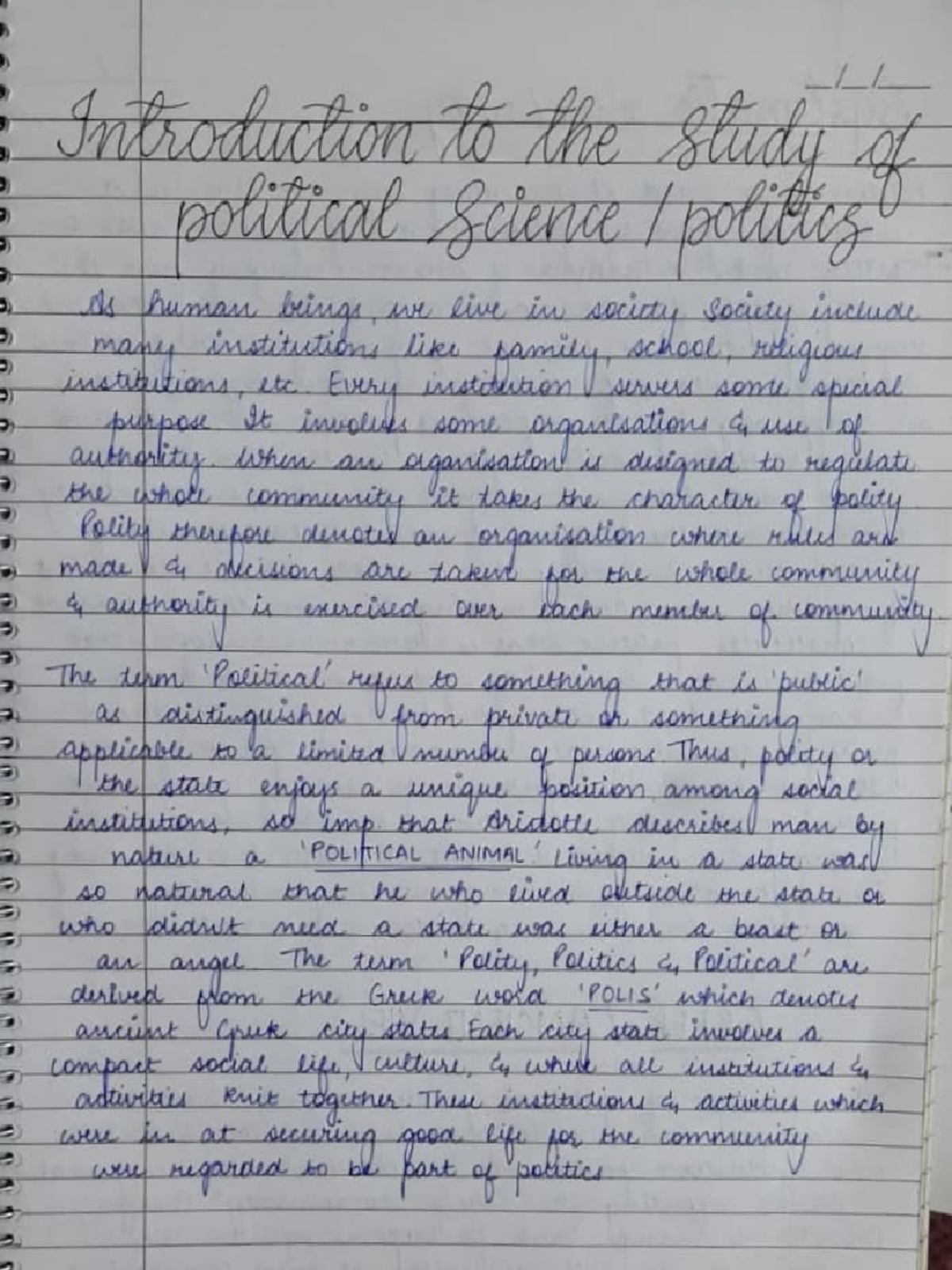 Introduction to Politics and Its Significance for Law Students (POL101 ...