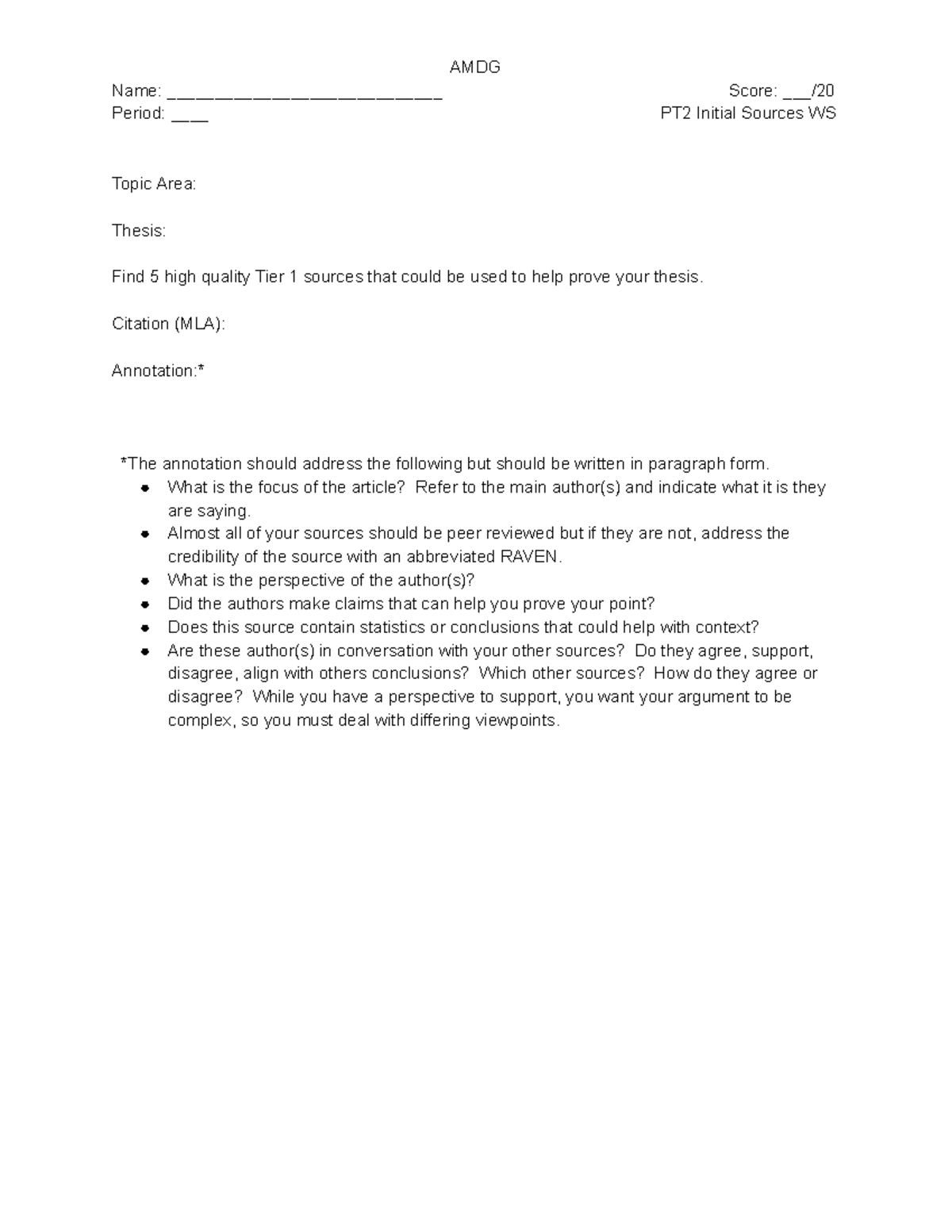 PT2 Initial Sources Worksheet: Evaluating Tier 1 Articles - Studocu