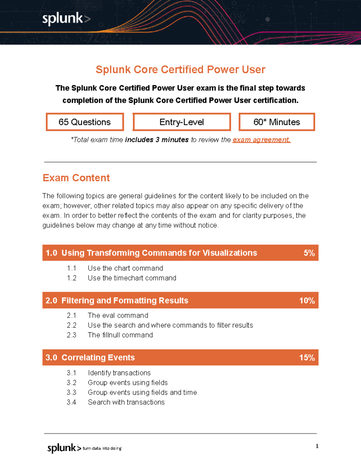 Splunk Core Certified Power User Exam Blueprint Overview - Studocu