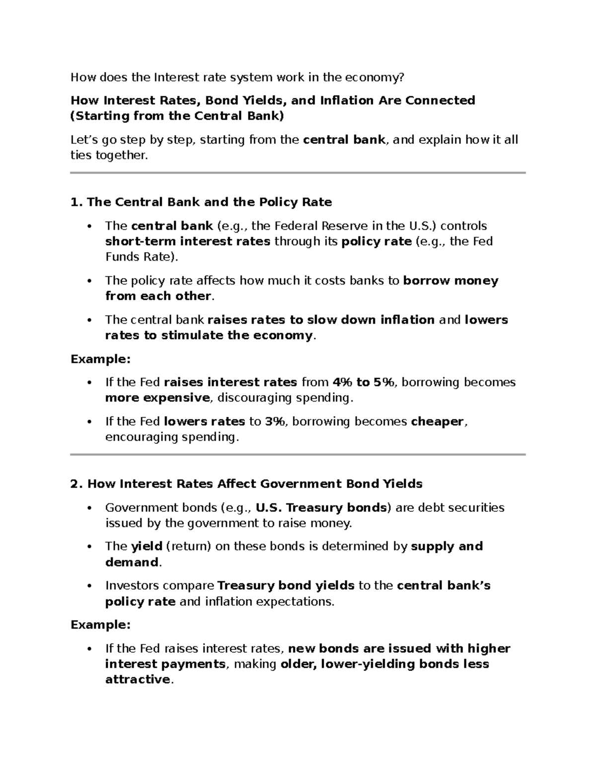 How does the Interest rate system work in the economy - The Central ...