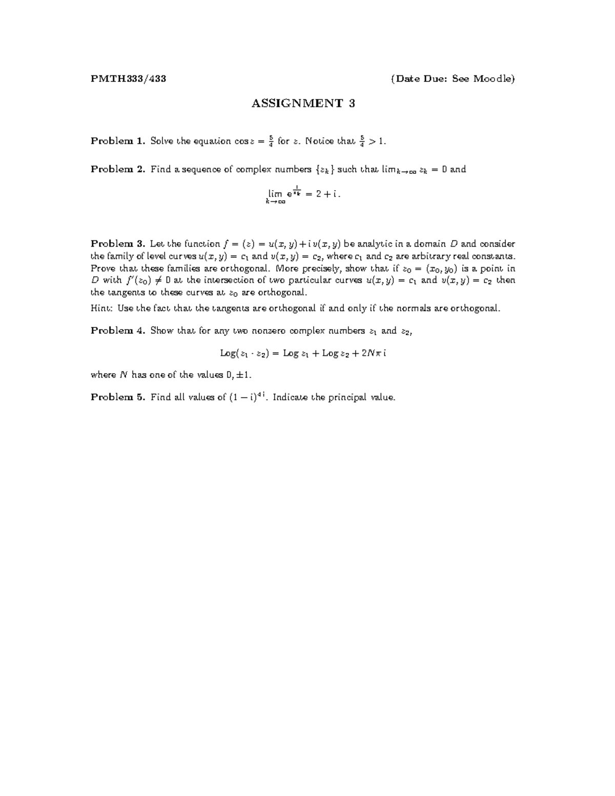 333A3 - University content - PMTH333/433 (Date Due: See Moodle ...