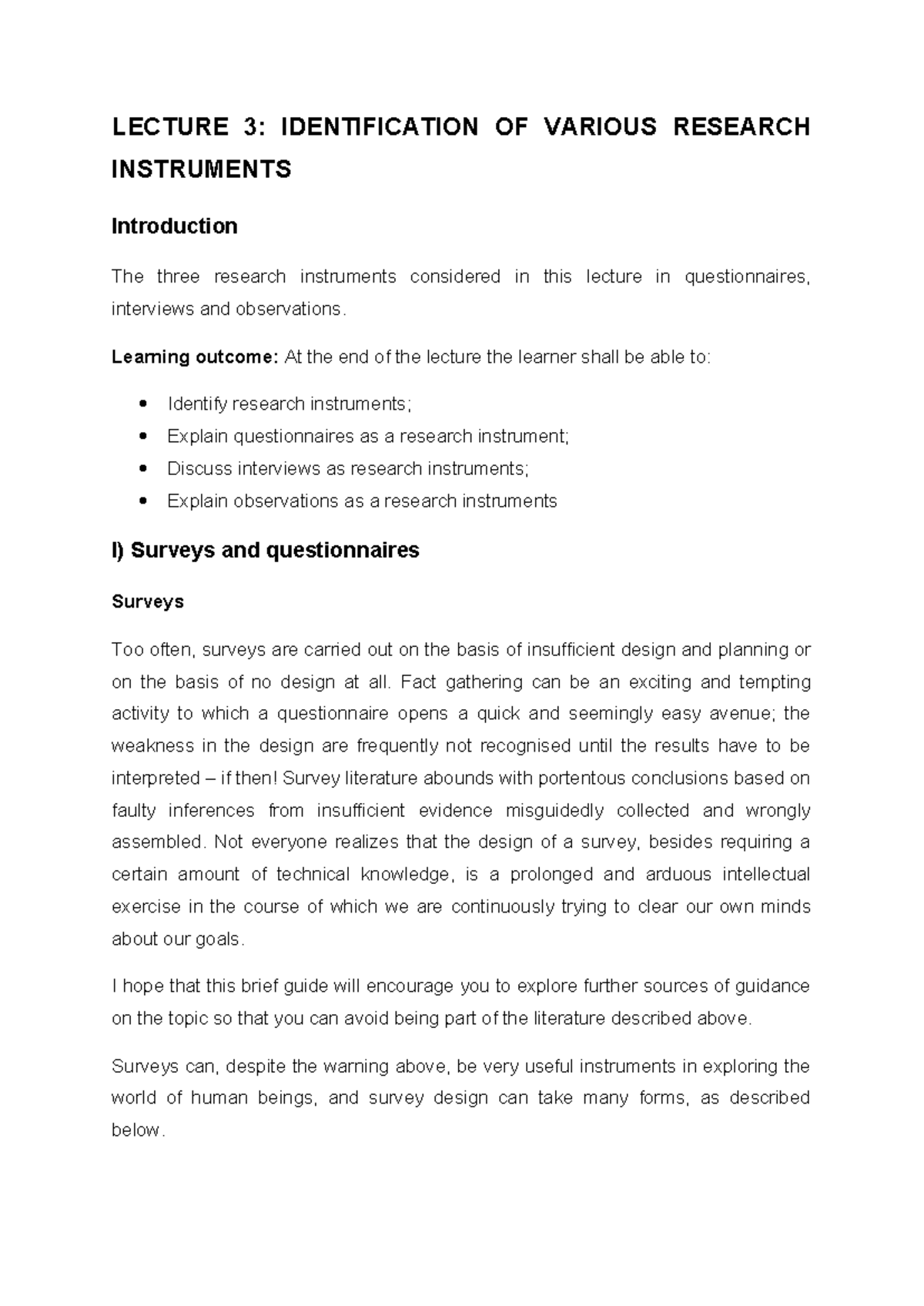 LECTURE 5: ADVANCED RESEARCH METHODOLOGY (R) - RESEARCH INSTRUMENTS ...